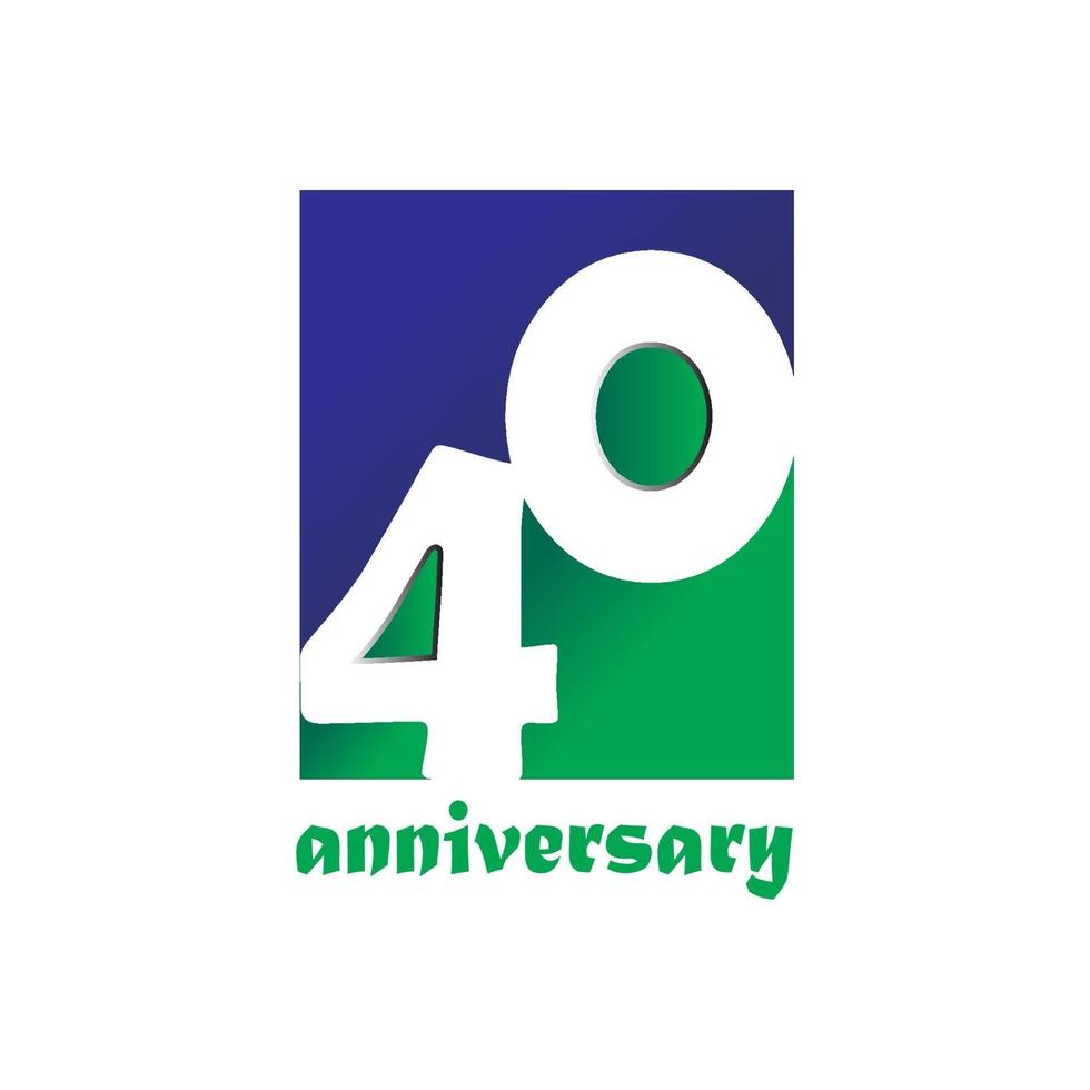 40 Year Anniversary Vector Template Design Illustration