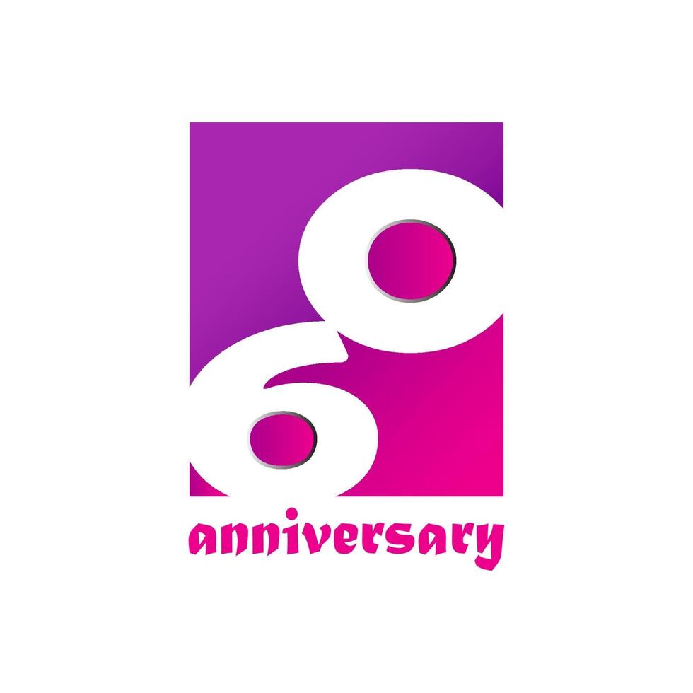 60 Year Anniversary Vector Template Design Illustration