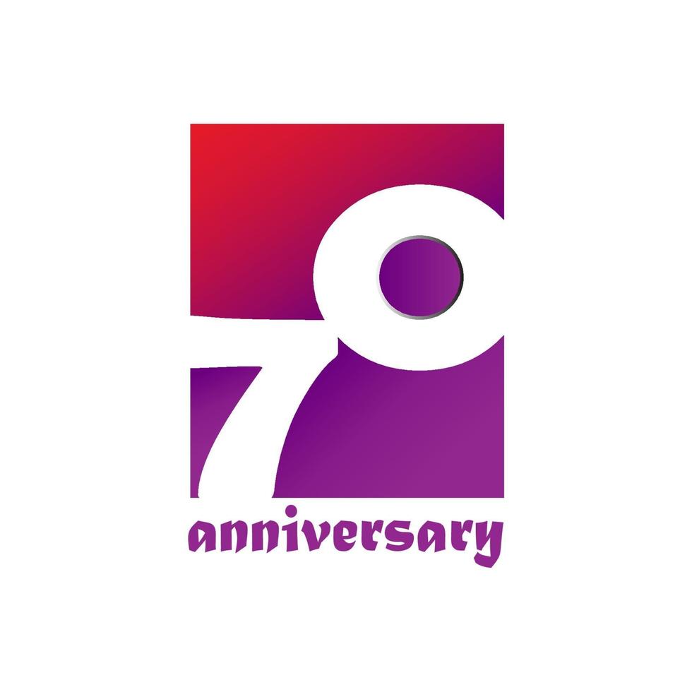 70 Year Anniversary Vector Template Design Illustration