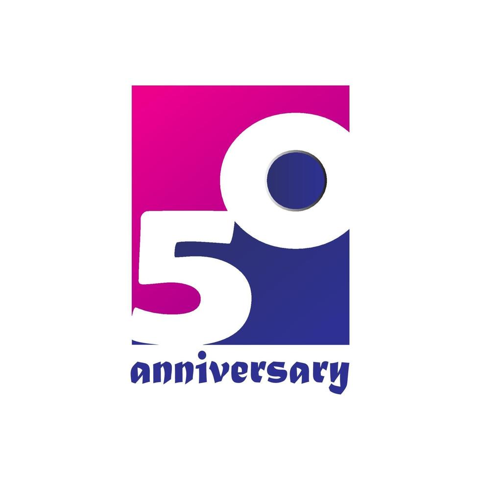 50 Year Anniversary Vector Template Design Illustration