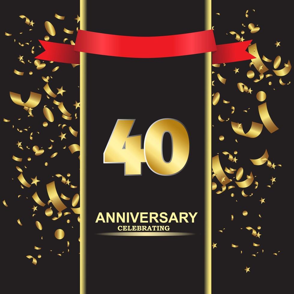 40 Year Anniversary Vector Template Design Illustration
