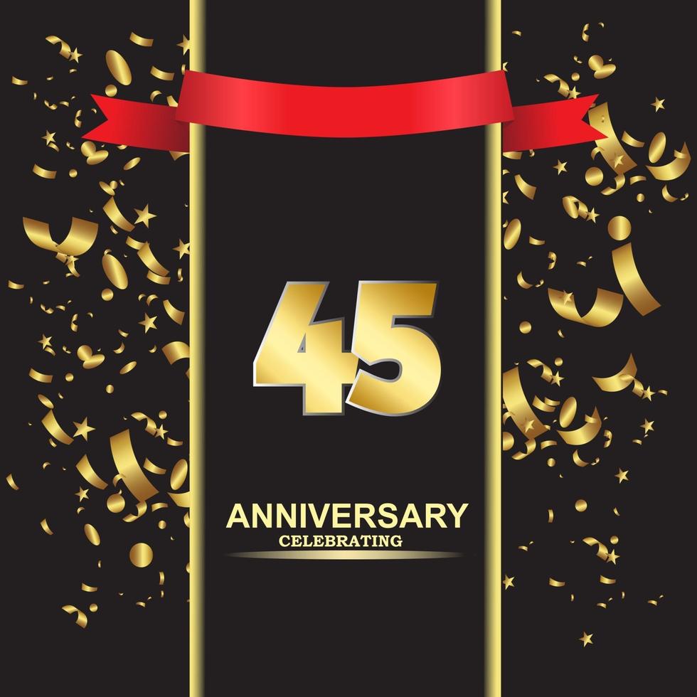 45 Year Anniversary Vector Template Design Illustration