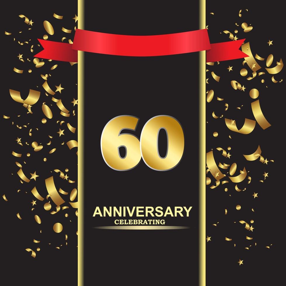 60 Year Anniversary Vector Template Design Illustration