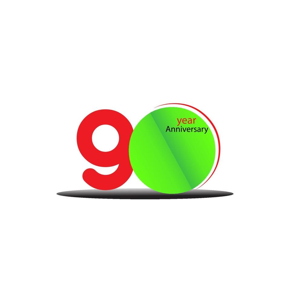 90 Year Anniversary Vector Template Design Illustration