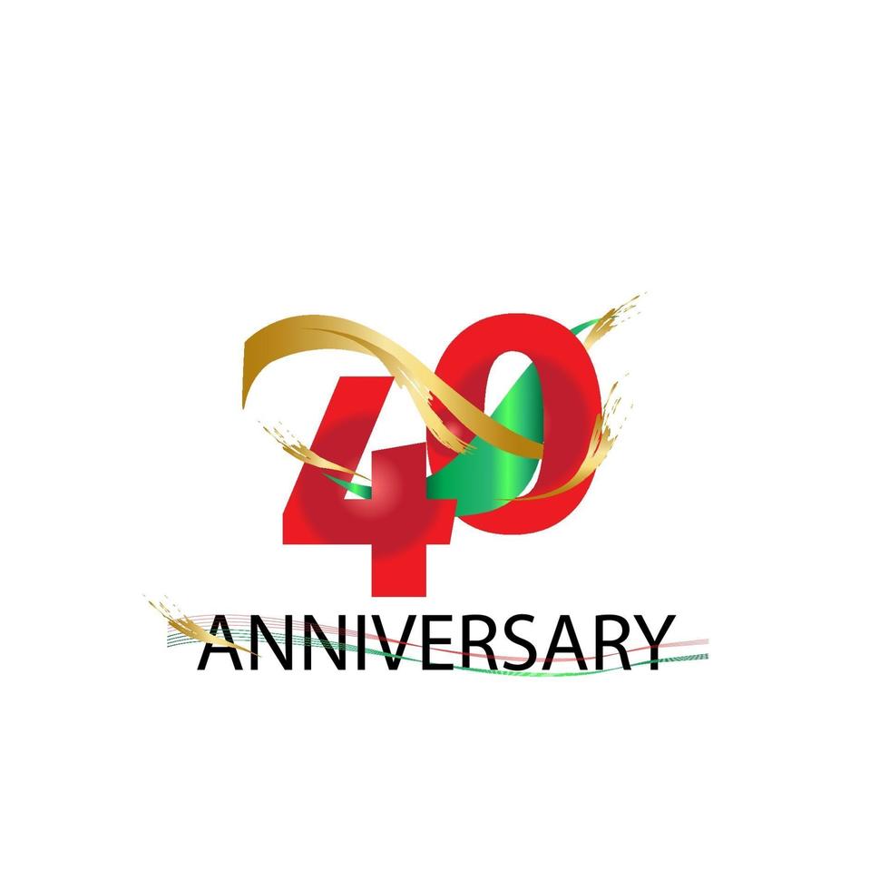 40 Year Anniversary Vector Template Design Illustration