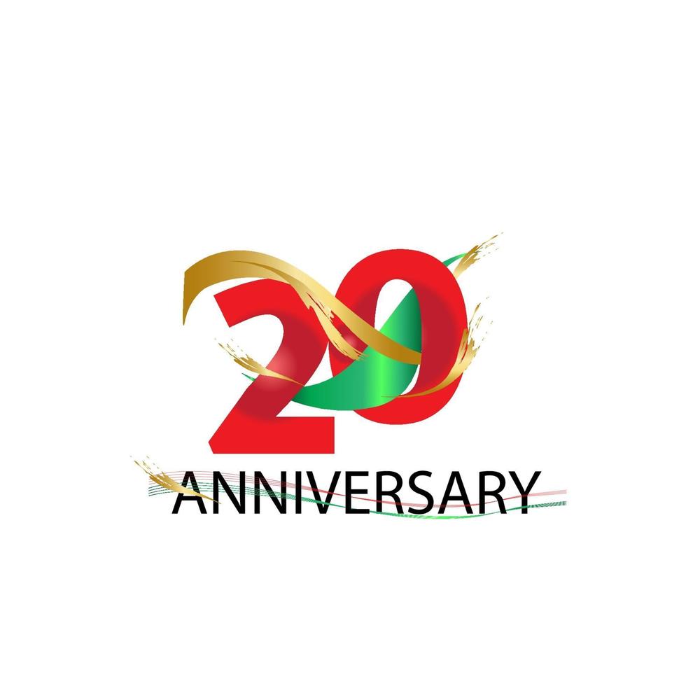 20 Year Anniversary Vector Template Design Illustration