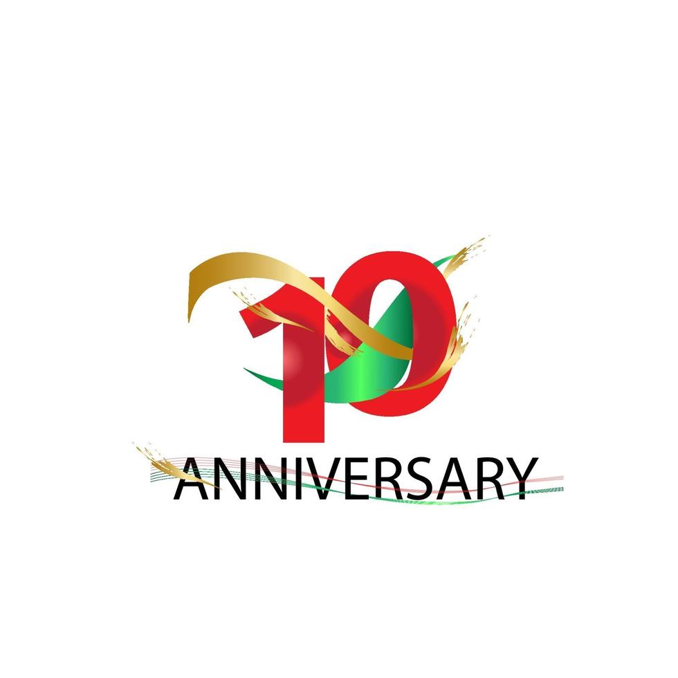 10 Year Anniversary Vector Template Design Illustration