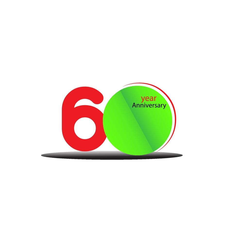 60 Year Anniversary Vector Template Design Illustration