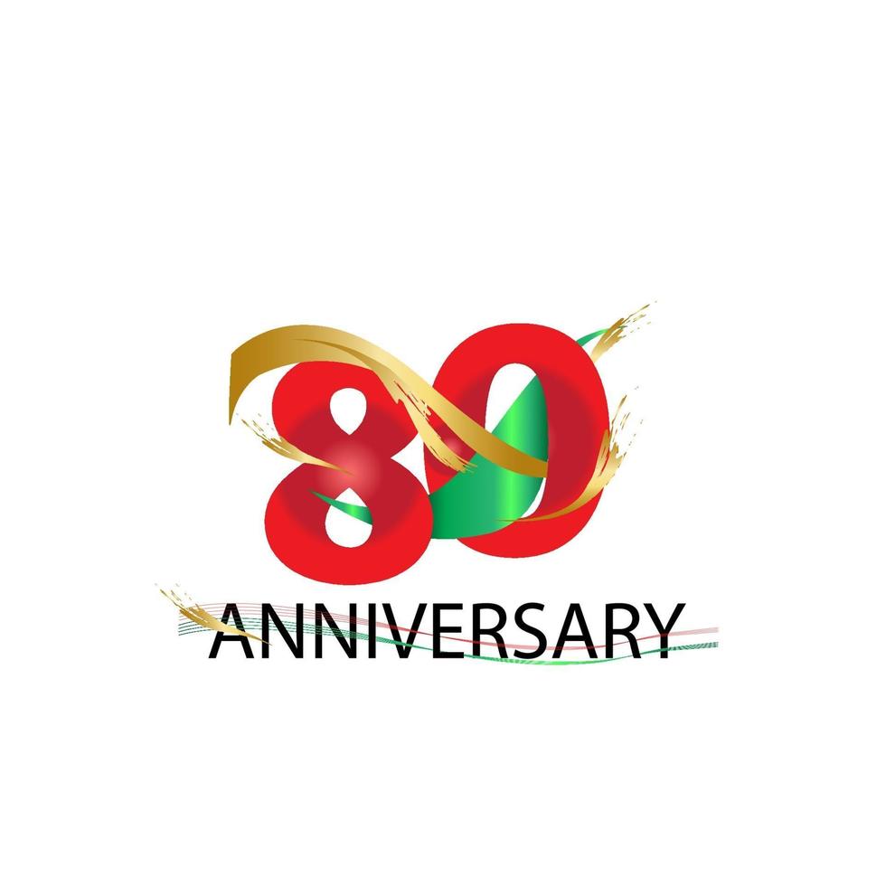 80 Year Anniversary Vector Template Design Illustration