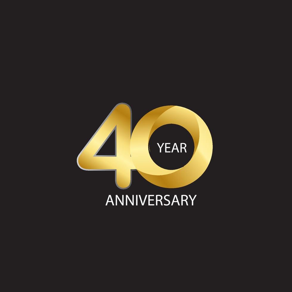40 Year Anniversary Vector Template Design Illustration