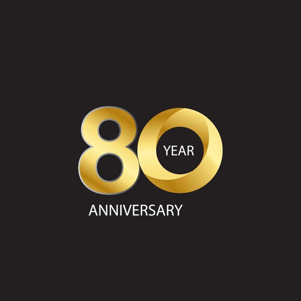 80 Year Anniversary Vector Template Design Illustration