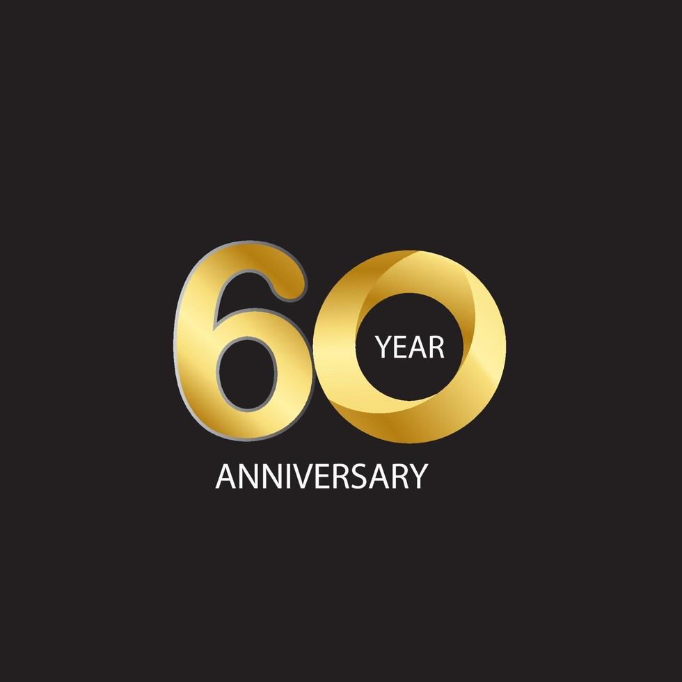 60 Year Anniversary Vector Template Design Illustration