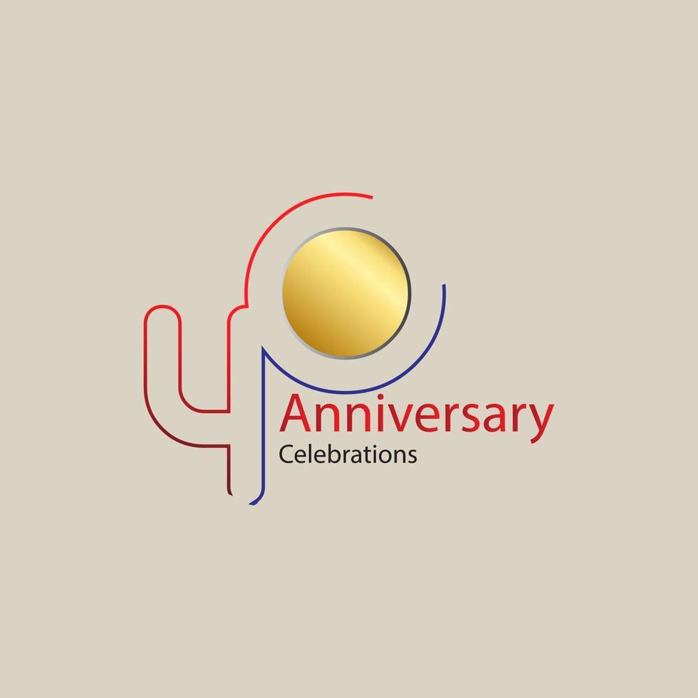 40 Year Anniversary Vector Template Design Illustration