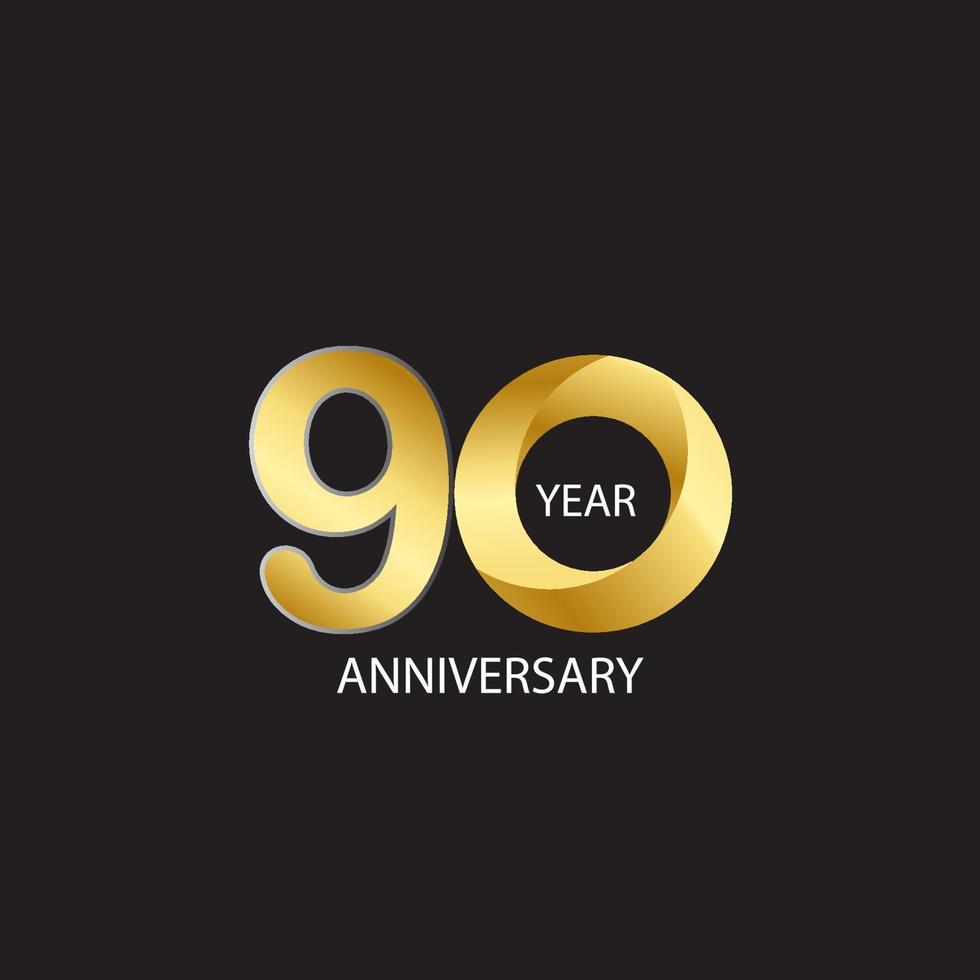 90 Year Anniversary Vector Template Design Illustration