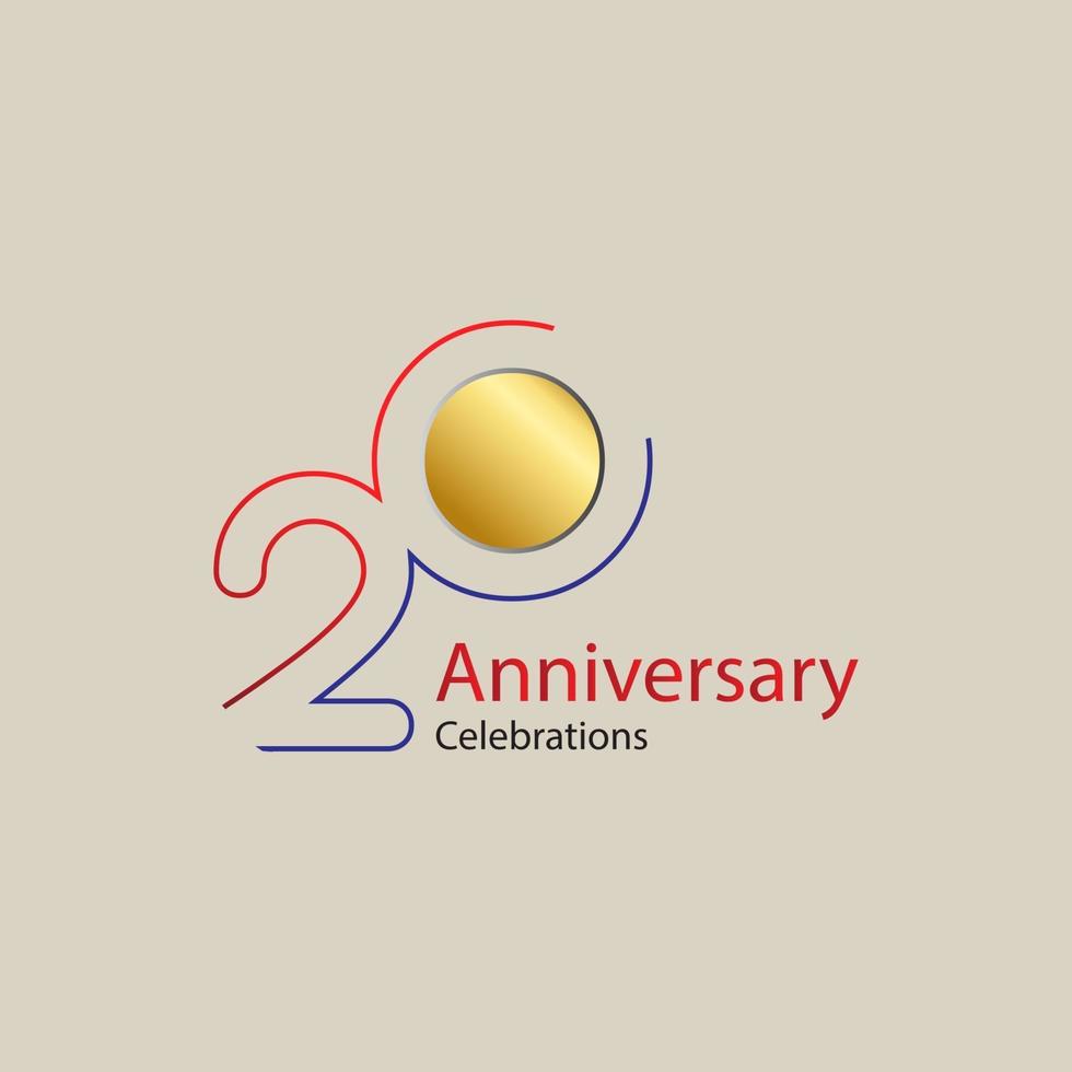 20 Year Anniversary Vector Template Design Illustration