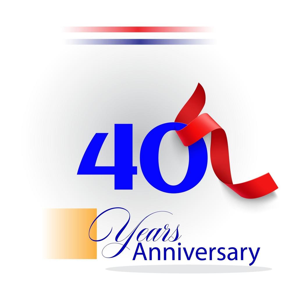 40 Year Anniversary celebration Vector Template Design Illustration