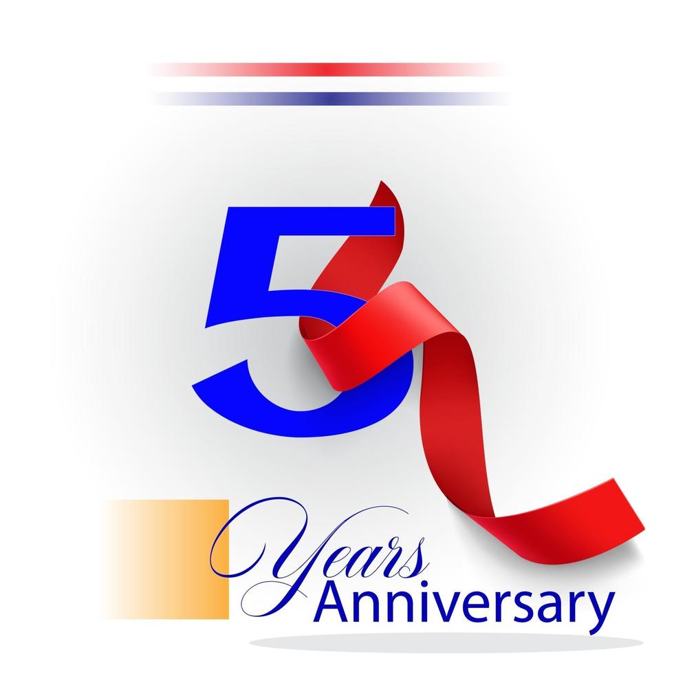 5 Year Anniversary celebration Vector Template Design Illustration