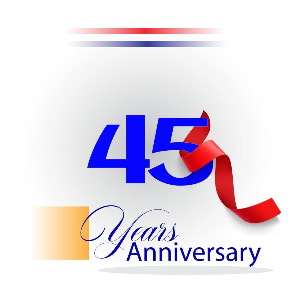 45 Year Anniversary celebration Vector Template Design Illustration