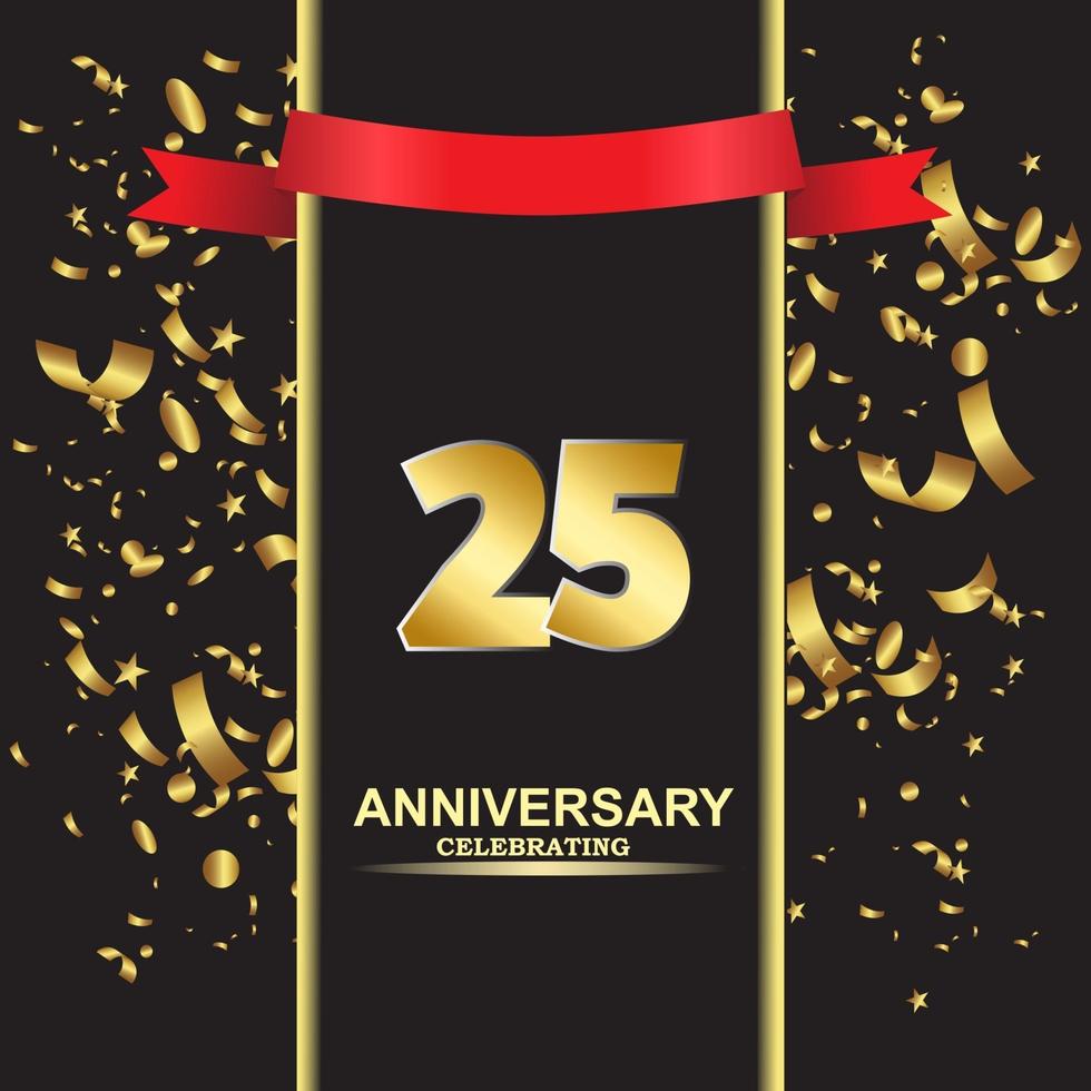 25 Year Anniversary Vector Template Design Illustration