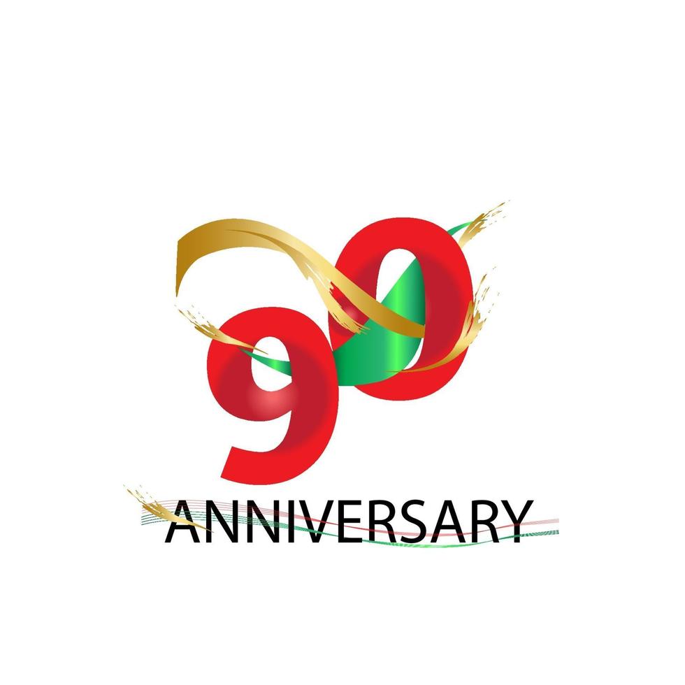 90 Year Anniversary Vector Template Design Illustration