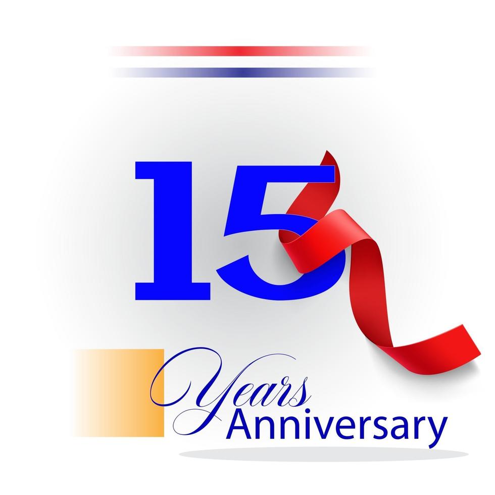 15 Year Anniversary celebration Vector Template Design Illustration