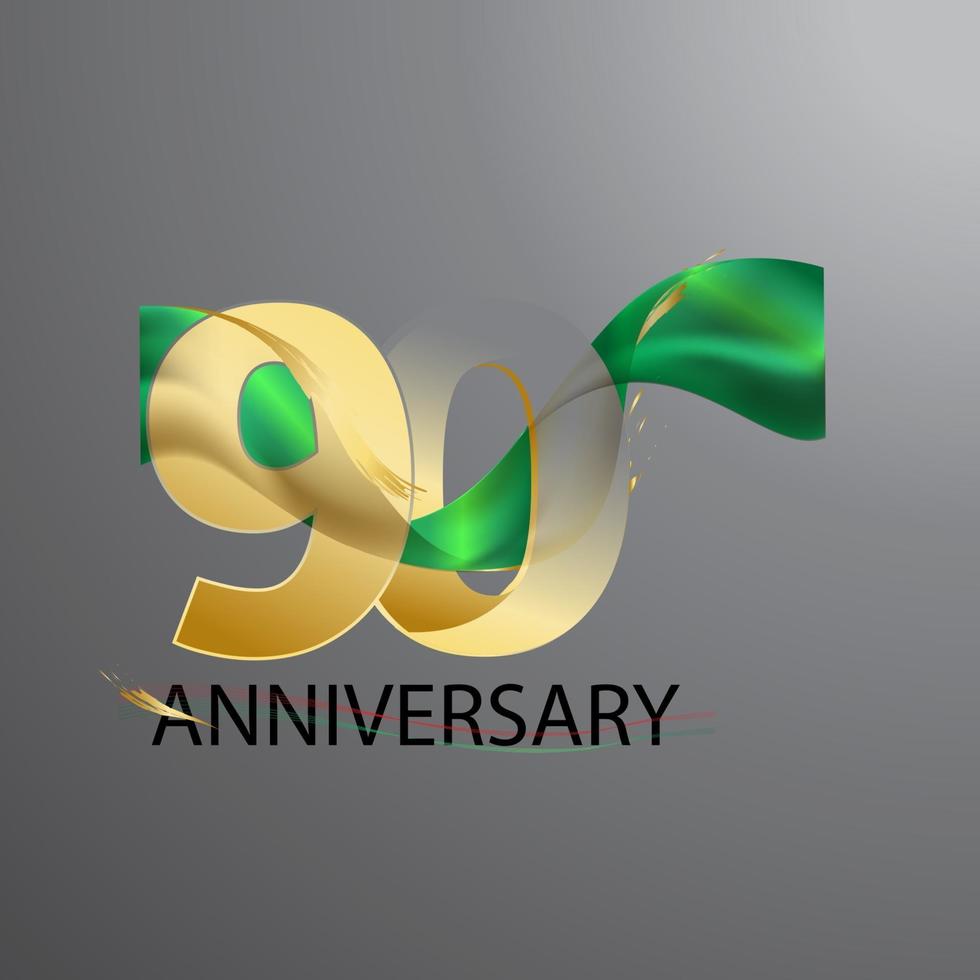 90 Year Anniversary Vector Template Design Illustration