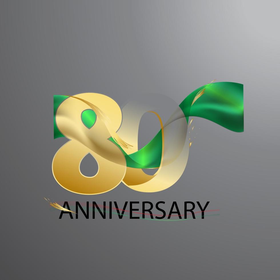80 Year Anniversary Vector Template Design Illustration