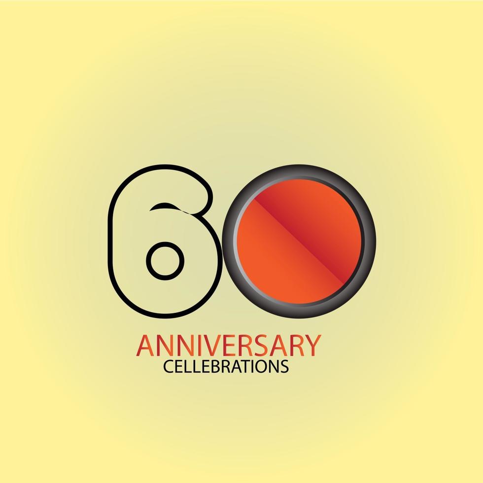 60 Year Anniversary Vector Template Design Illustration