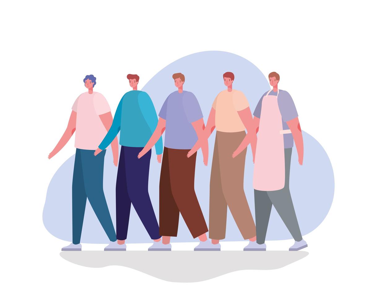 Men avatars with casual clothes vector