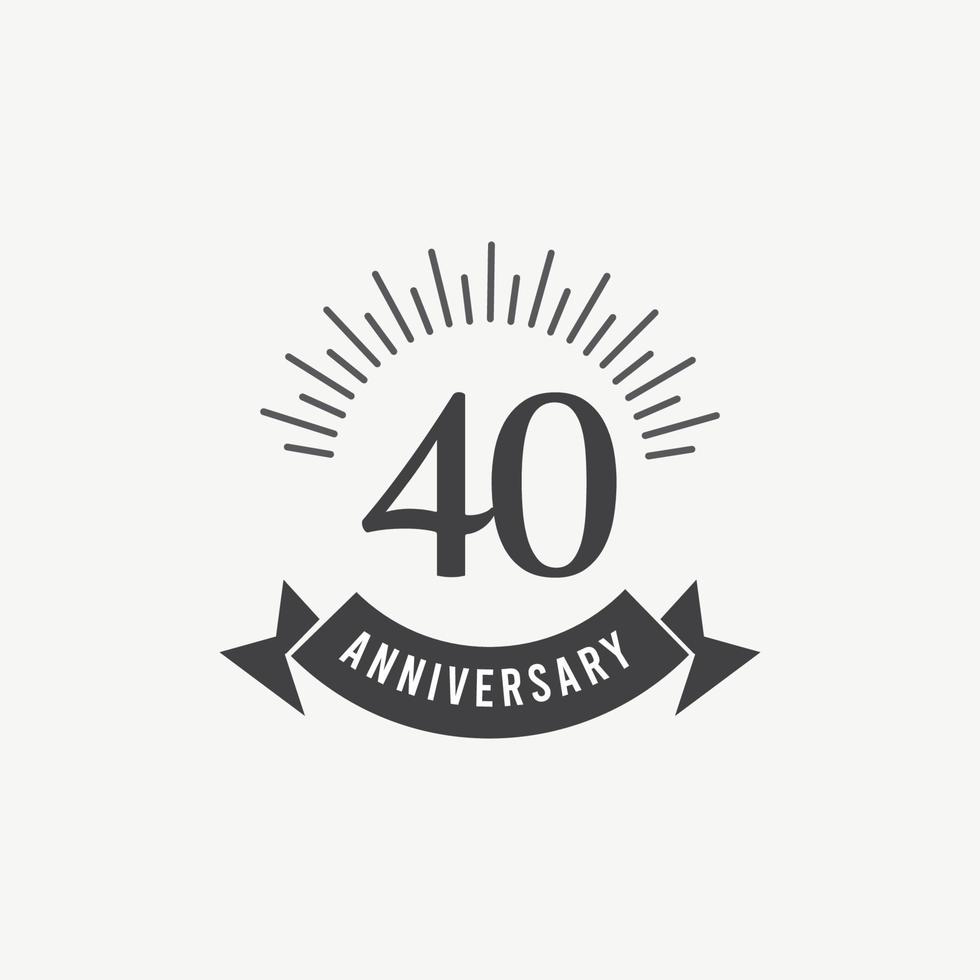 Ilustración de diseño de plantilla de vector de celebración de aniversario de 40 años