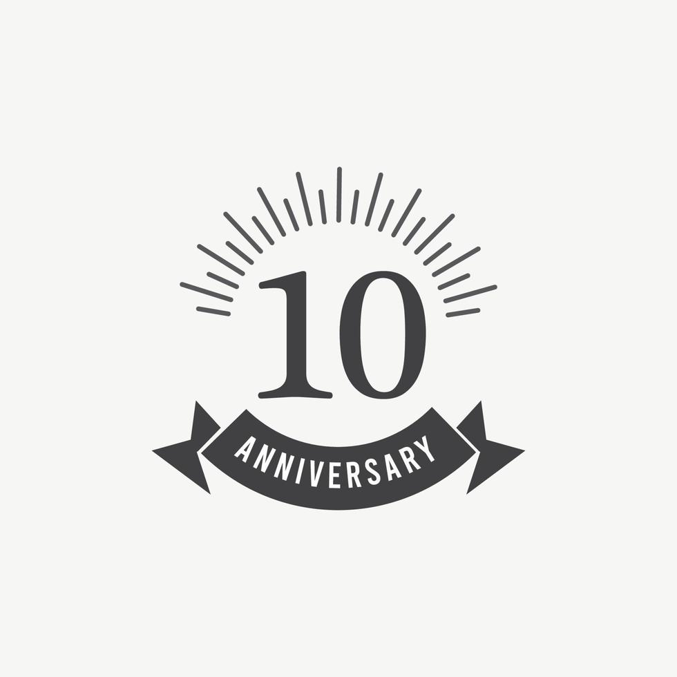 Ilustración de diseño de plantilla de vector de celebración de aniversario de 10 años