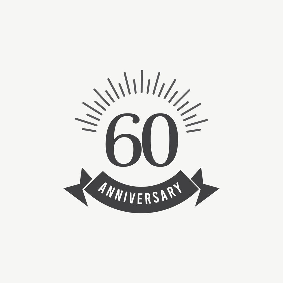 Ilustración de diseño de plantilla de vector de celebración de aniversario de 60 años