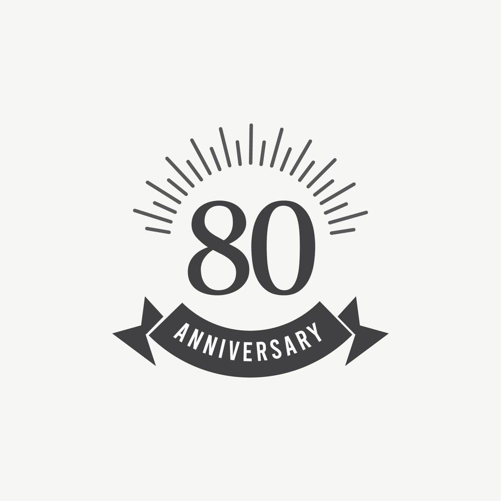 80 Years Anniversary Celebration Vector Template Design Illustration