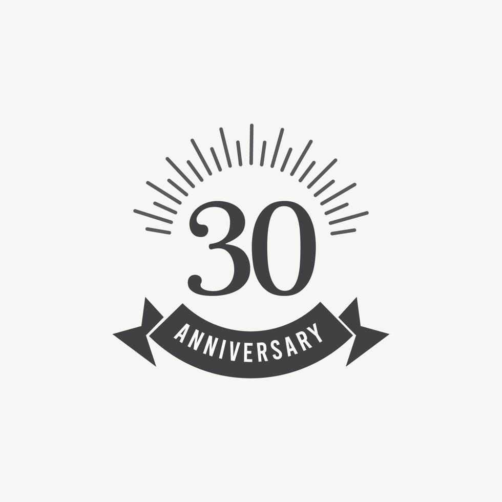 Ilustración de diseño de plantilla de vector de celebración de aniversario de 30 años