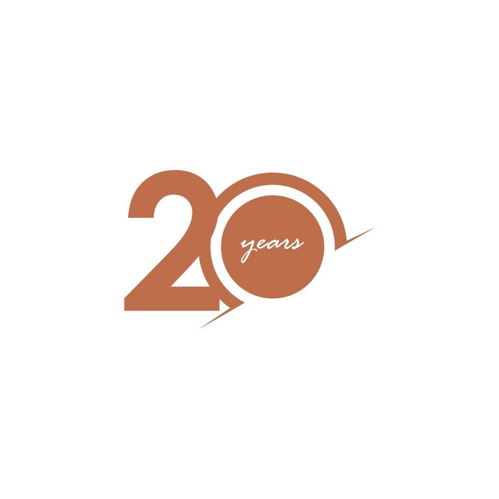 20 Years Anniversary Celebration Number Vector Template Design Illustration