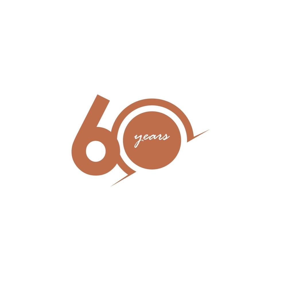 60 Years Anniversary Celebration Number Vector Template Design Illustration