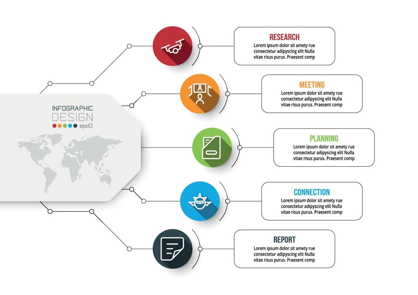 Business platform work process planning Making advertising media, marketing, presenting various works. vector infographic design.