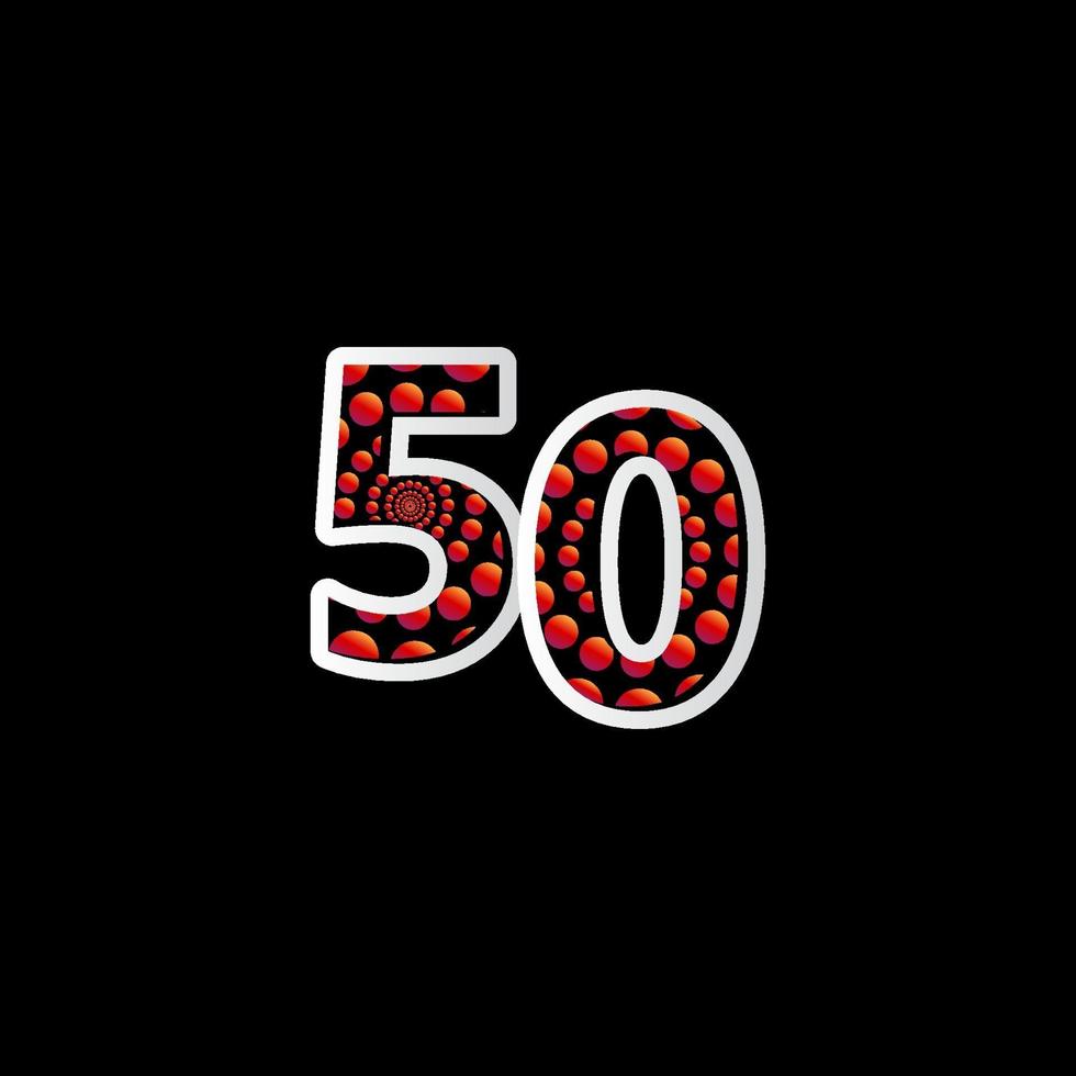 50 Anniversary Celebration Bubble Red Number Vector Template Design Illustration