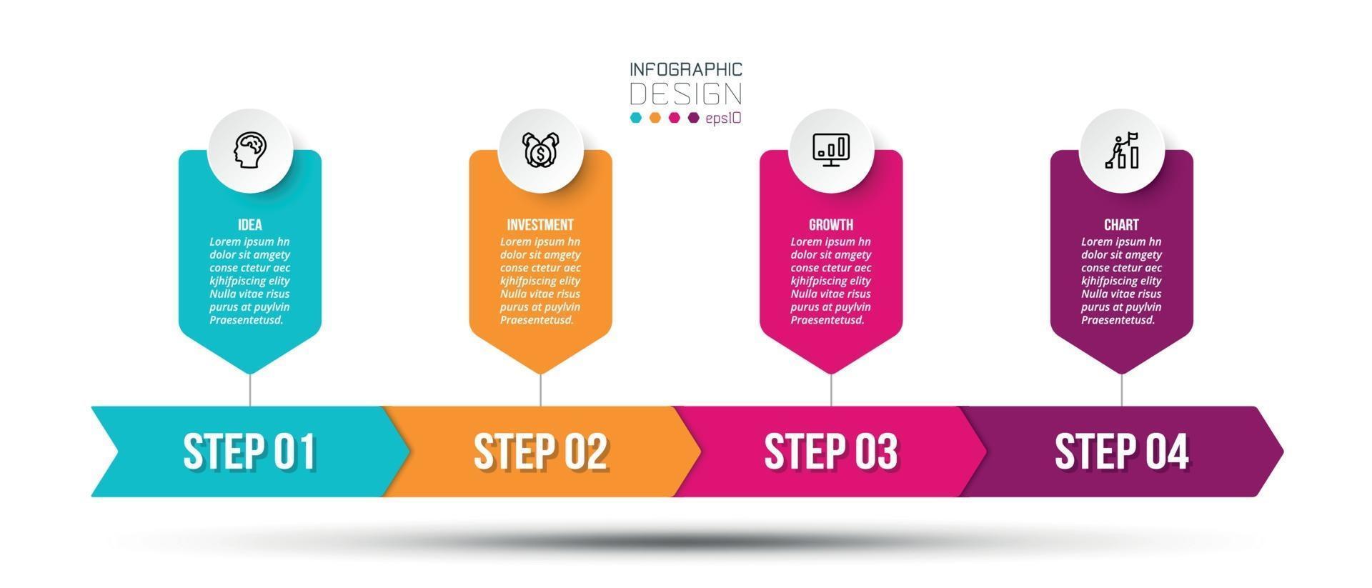 Timeline chart business infographic template. vector