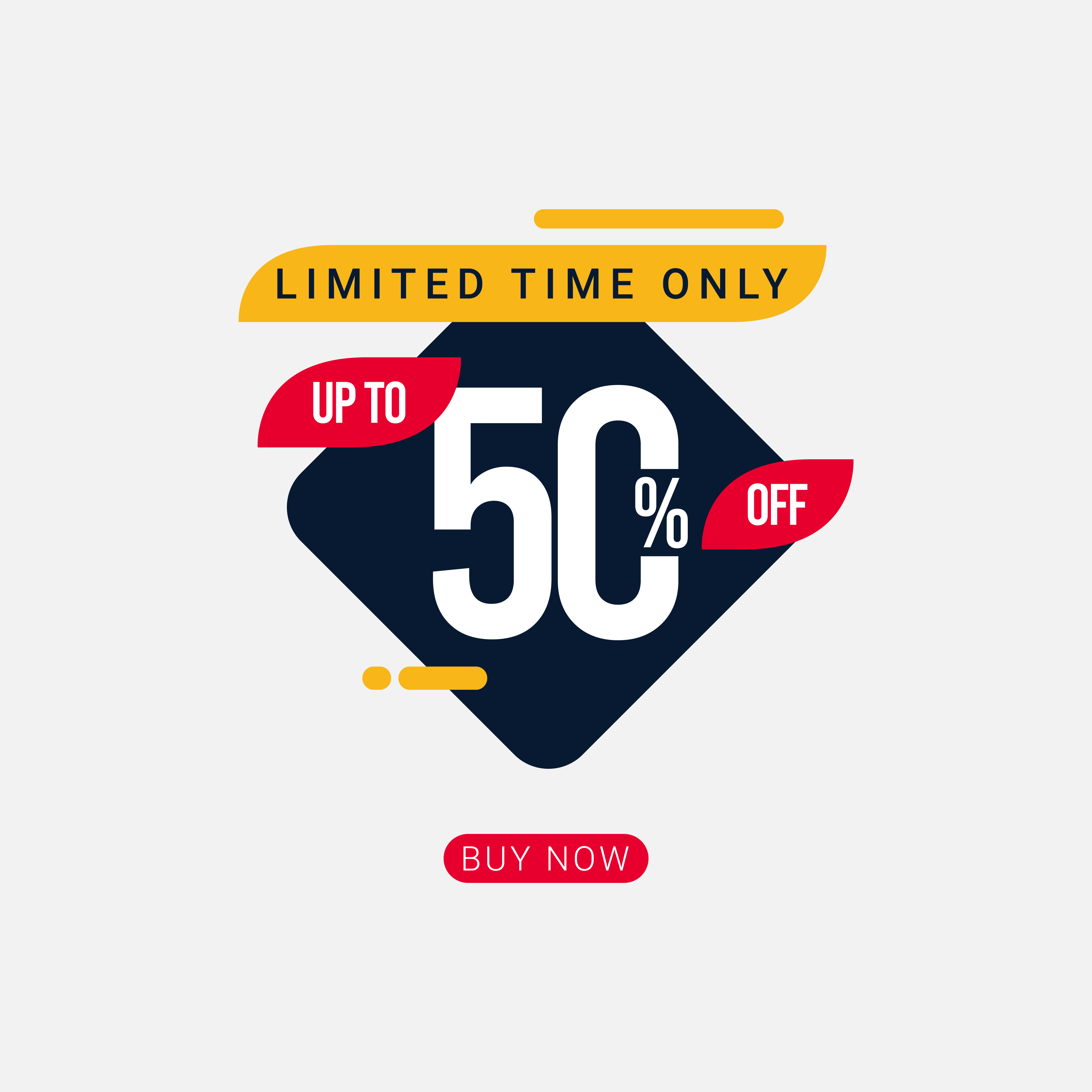 Discount Up To 50 Off Limited Time Only Vector Template Design