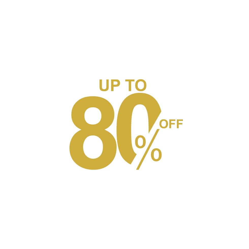 Discount Label up to 80 off Vector Template Design Illustration