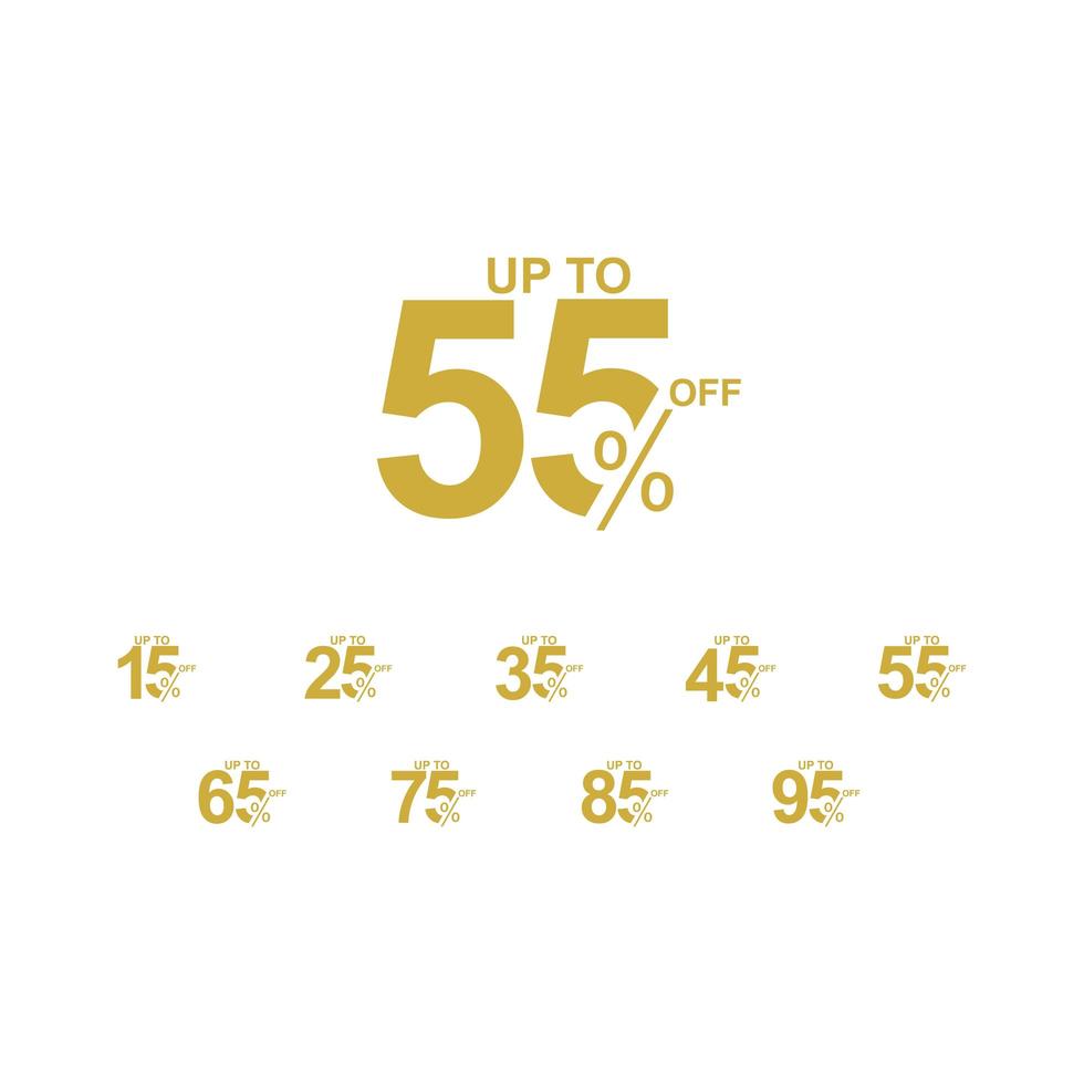 Discount Label up to 55 off Vector Template Design Illustration