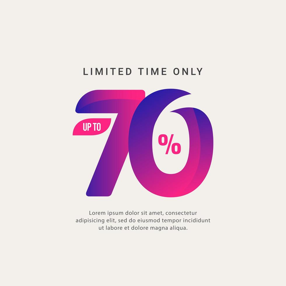 Discount up to 70 Limited Time Only Vector Template Design Illustration