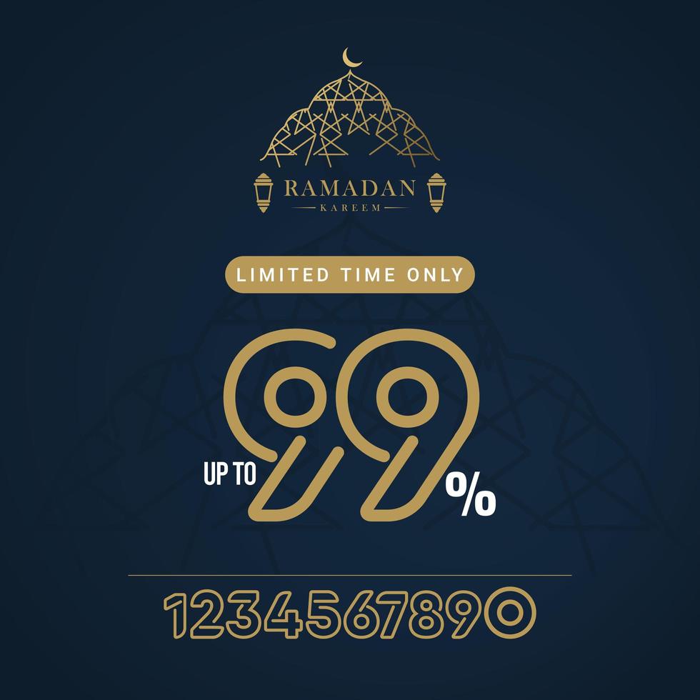 descuento de venta de Ramadán hasta 99 ilustración de diseño de plantilla vectorial solo por tiempo limitado vector