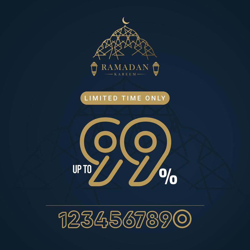 Ramadan Sale Discount up to 99 Limited Time Only Vector Template Design Illustration