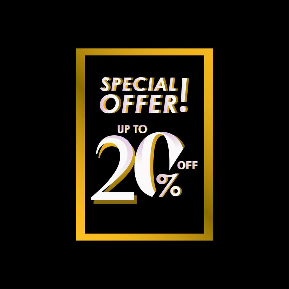 Discount Special Offer up to 20 off Label Vector Template Design Illustration
