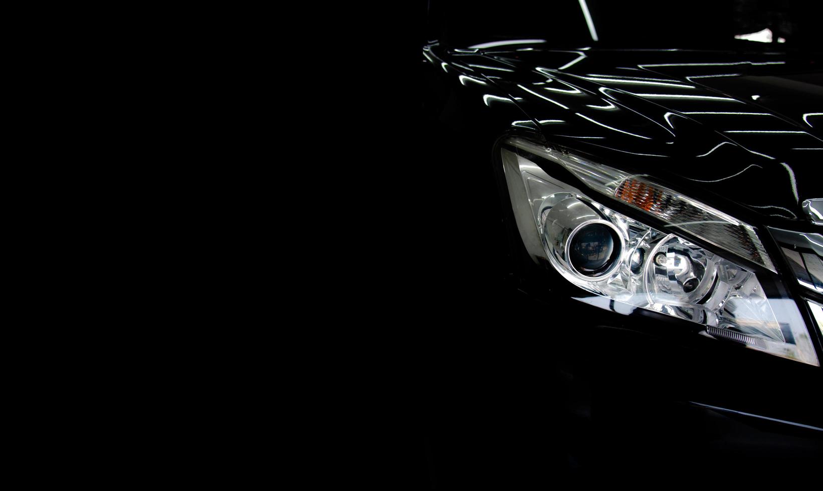 Car headlights and copy space photo