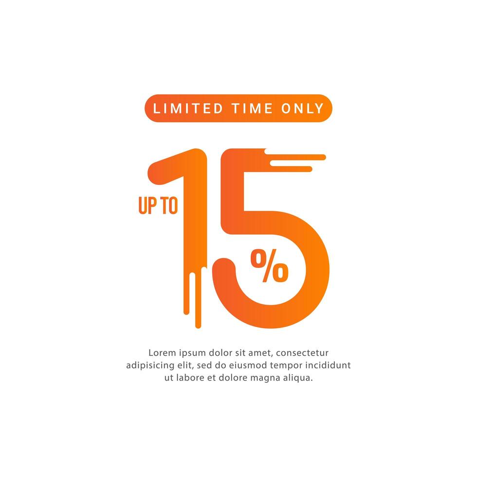 Discount up to 15 Limited Time Only Vector Template Design Illustration