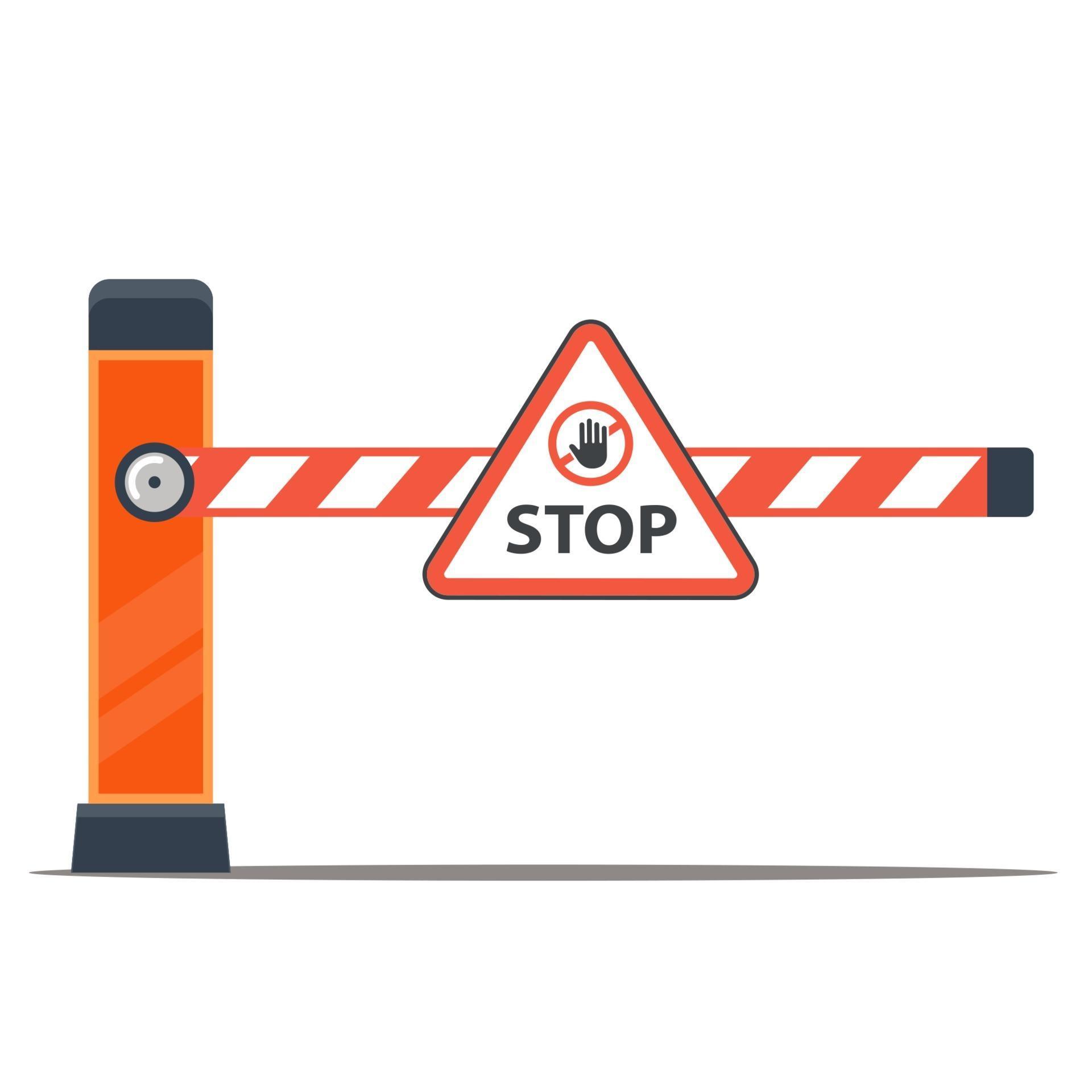 barrier to stop cars. border post. flat vector illustration. 2098919