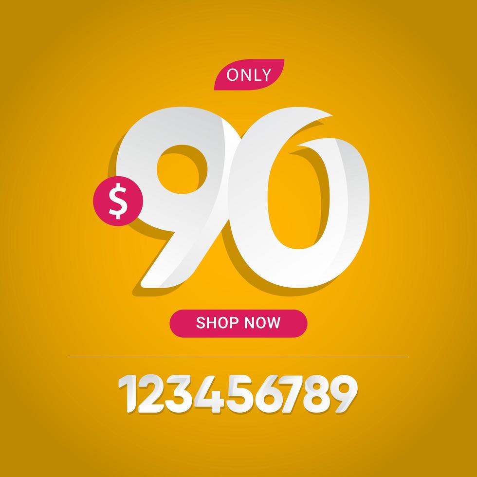 Discount 90 only Limited Time Only Shop Now Vector Template Design Illustration